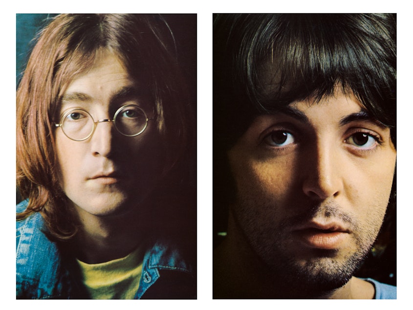 caption: John Lennon, Paul McCartney, George Harrison and Ringo Starr