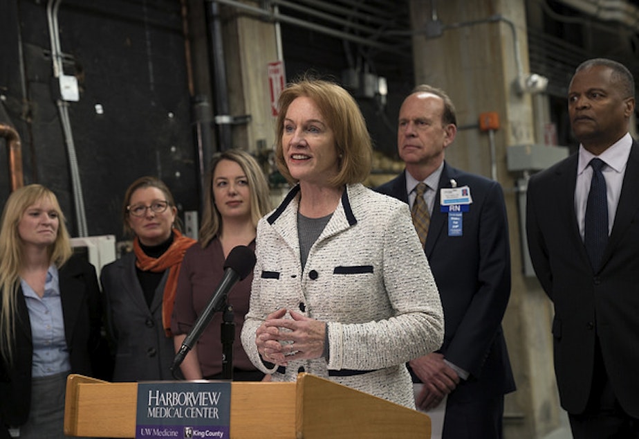 caption: Mayor Jenny Durkan is including funding for a proposed safe injection site in her budget. 
