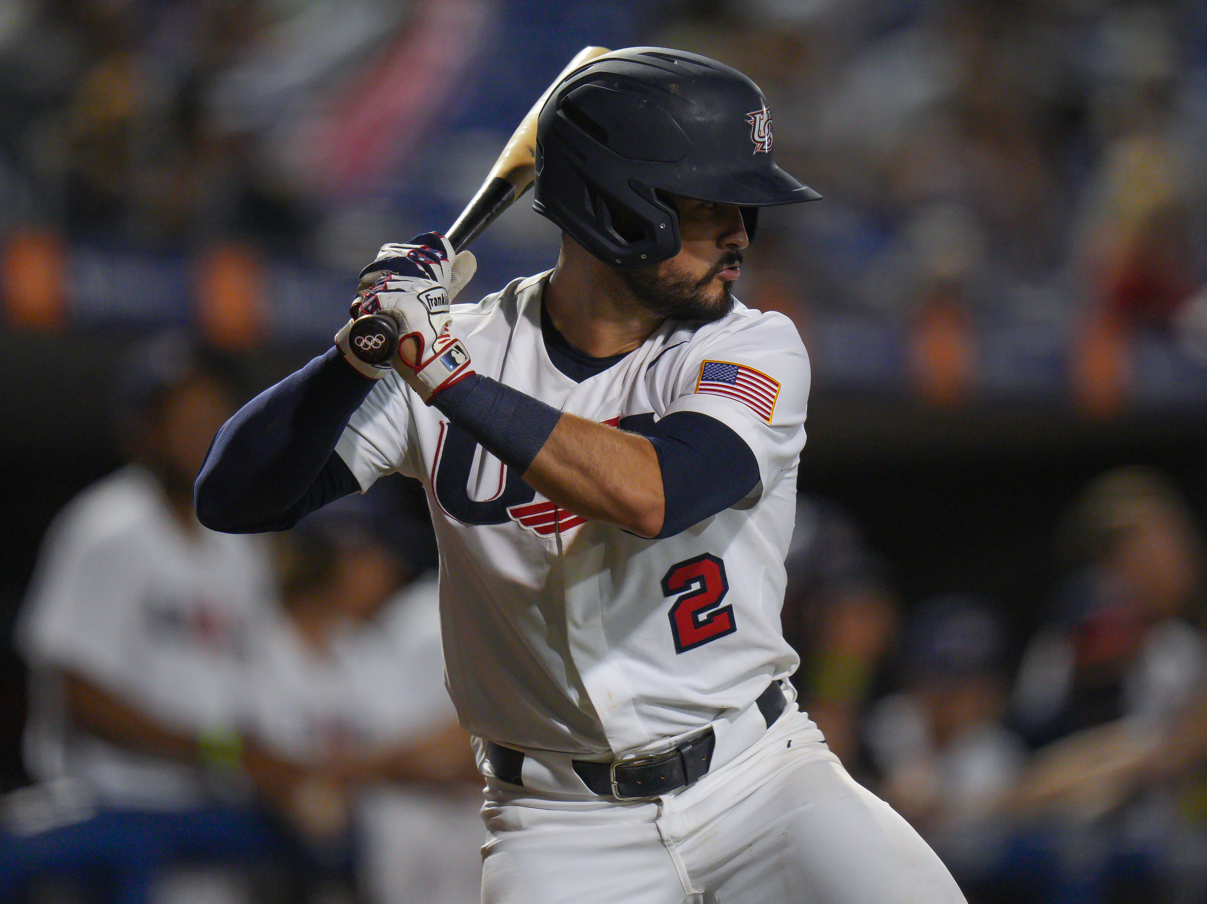 caption: Eddy Alvarez , shown here during a game last month, will be one of the U.S. flag bearers in the Opening Ceremony of the Tokyo Olympics.