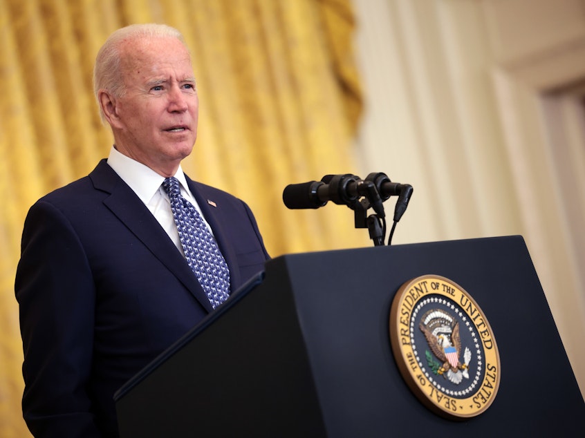 caption: President Biden's strategy will eliminate an option for unvaccinated workers to be regularly tested instead, a source familiar with the decision tells NPR.