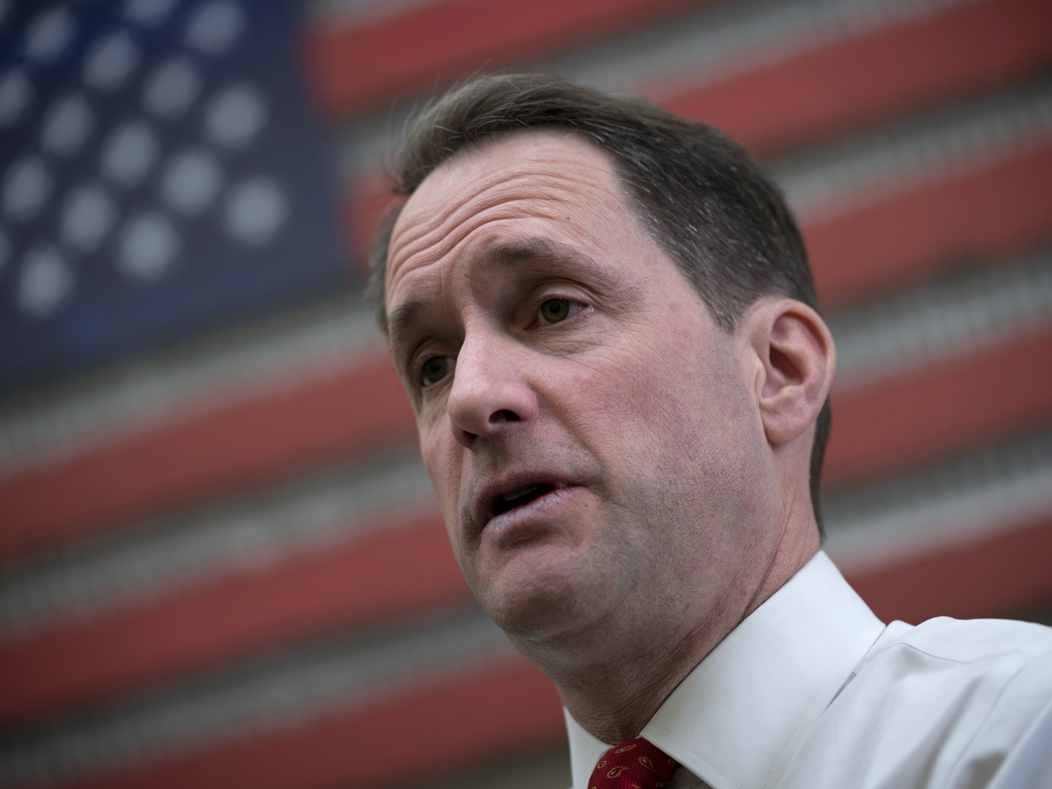 caption: Rep. Jim Himes, D-Conn., speaks with The Associated Press about his new role on the House Intelligence Committee, in his office on Capitol Hill in Washington, Feb. 1, 2023.