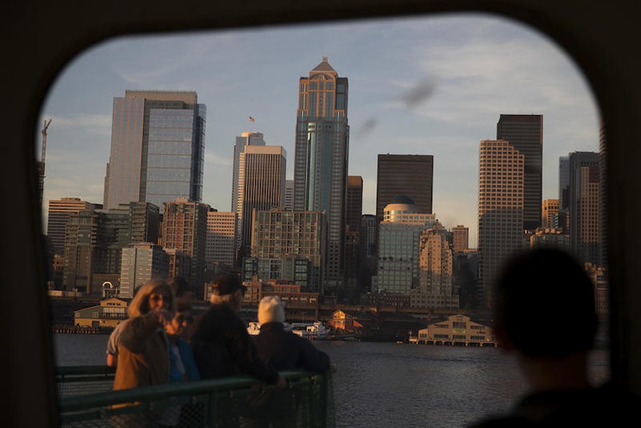 caption: KUOW photographer Megan Farmer is a newcomer to Seattle herself. She took this photo on her second-ever ferry ride.
