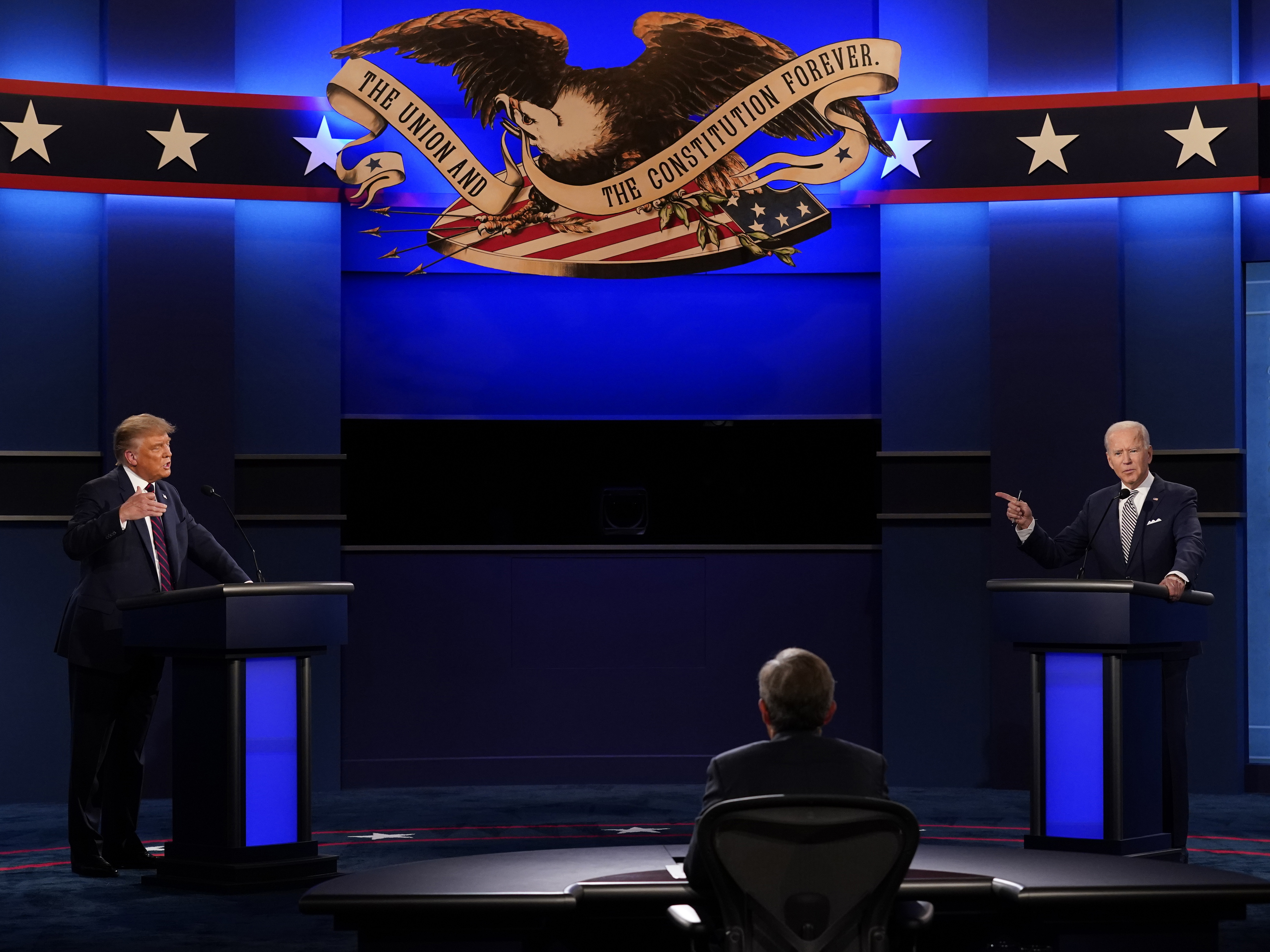 caption: They won't be meeting face to face at the next debate.