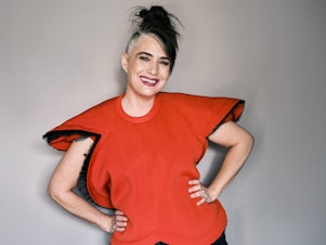 caption: "When I first started being in Bikini Kill, I thought of myself as a feminist performance artist who was in a punk band," Kathleen Hanna says.