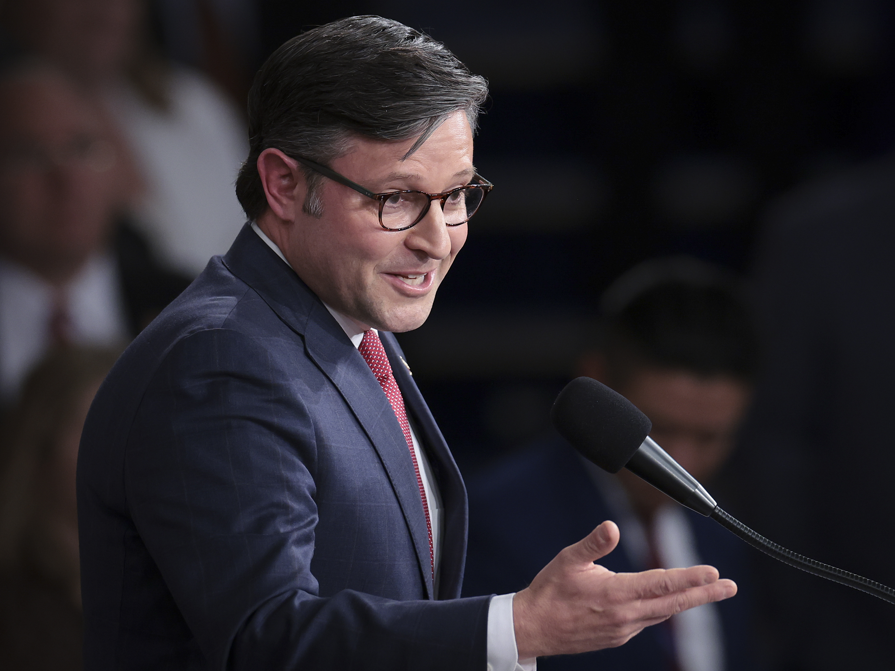 caption: Speaker Mike Johnson leads the House agenda, but he also plays a crucial political role heading into the 2024 election, as the GOP works to expand their majority.
