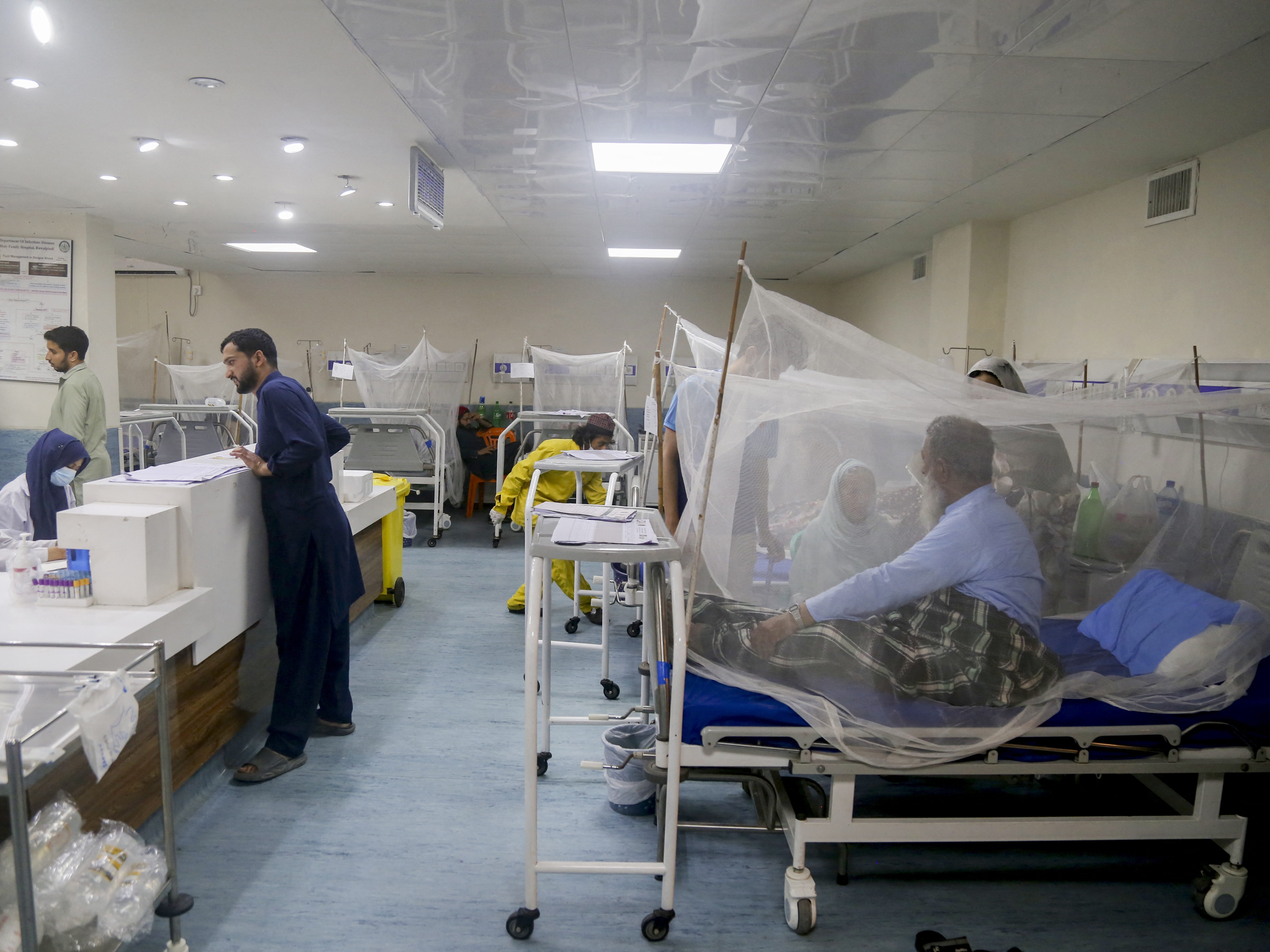 caption: Patients who are infected with malaria and dengue virus receive treatment in an isolation ward at a hospital in Pakistan. Drugs known as artemisinins have been remarkably effective in helping malaria patients recover but there's concern that the malaria parasite is developing resistance. A new drug called GanLum seems to offer a promising alternative.