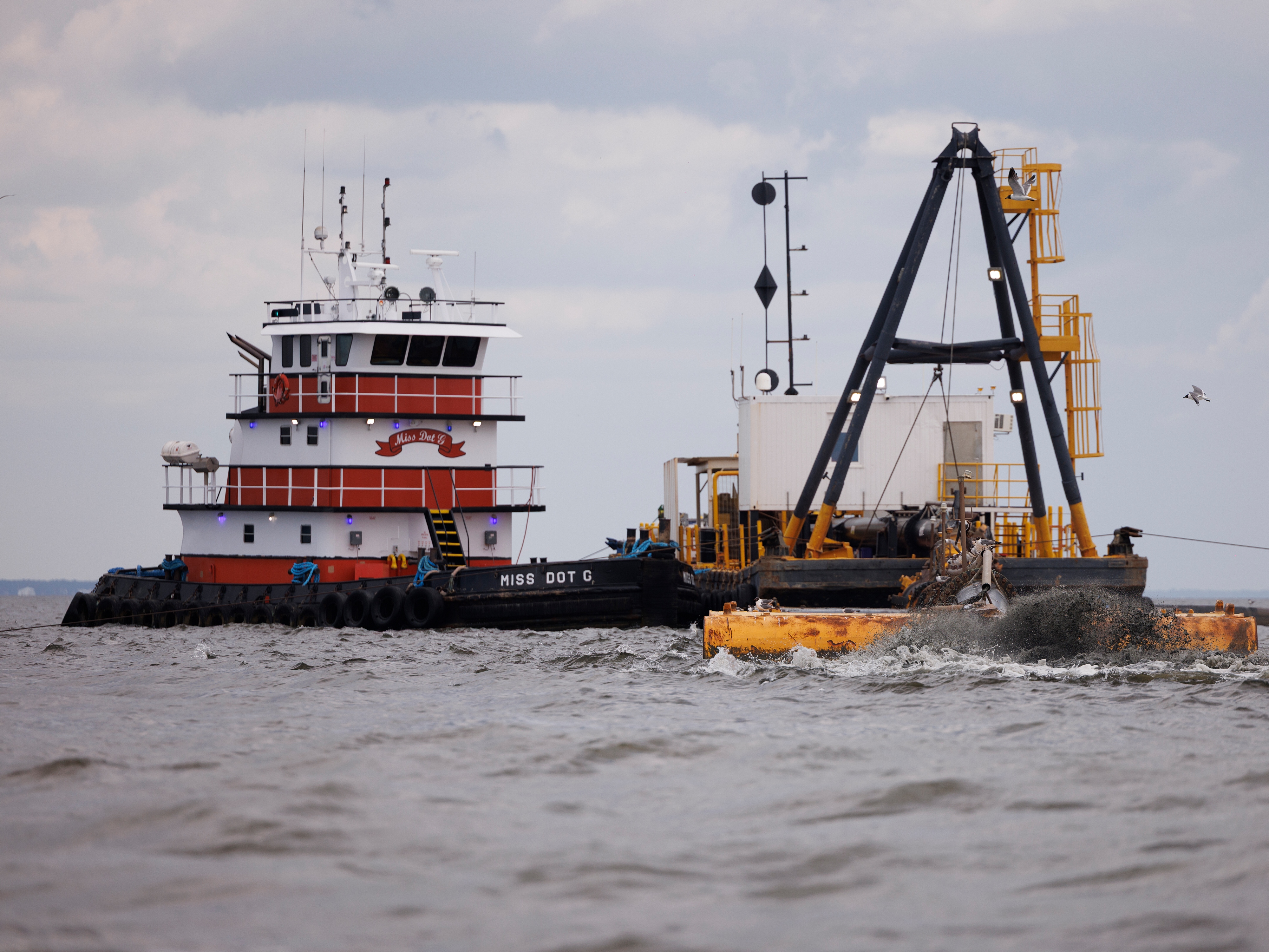 caption: A federal project to dredge a ship channel in Alabama's Mobile Bay is drawing local opposition because the dredge spoil is being disposed of in other parts of the estuary.