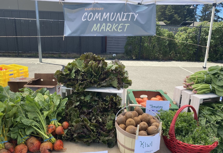 caption: The FareStart community market.