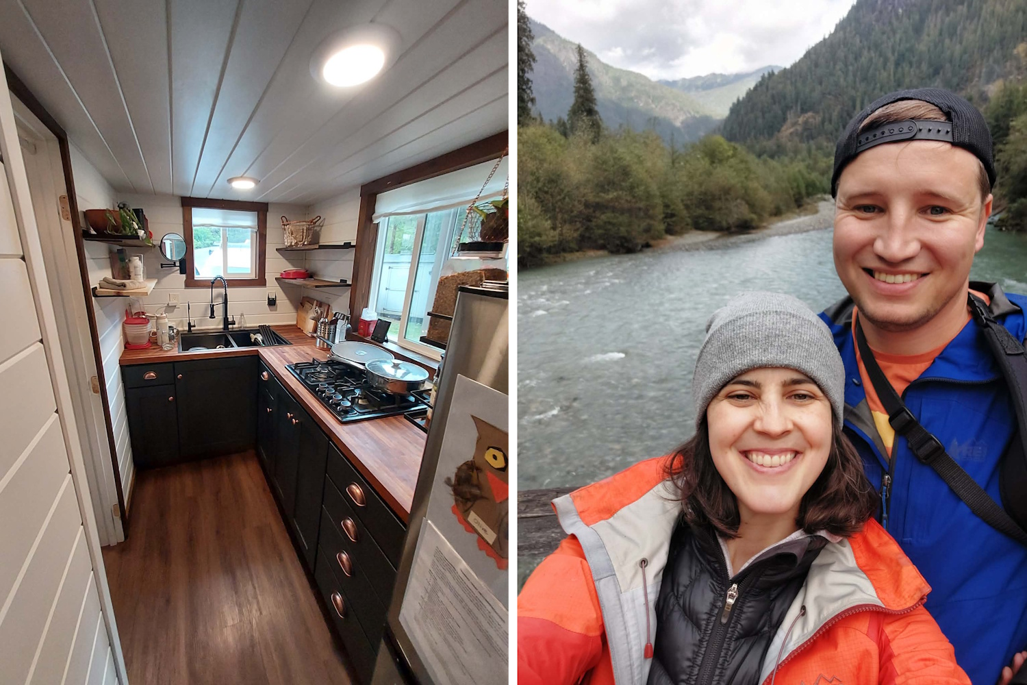 caption: Amelia Kaiser's Tiny House on Wheels. She says she and her husband spend lots of time outdoors, and living in a tiny space encourages this lifestyle.