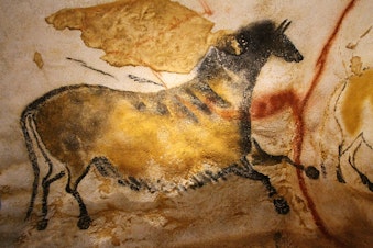 caption: Cave painting at Lascaux