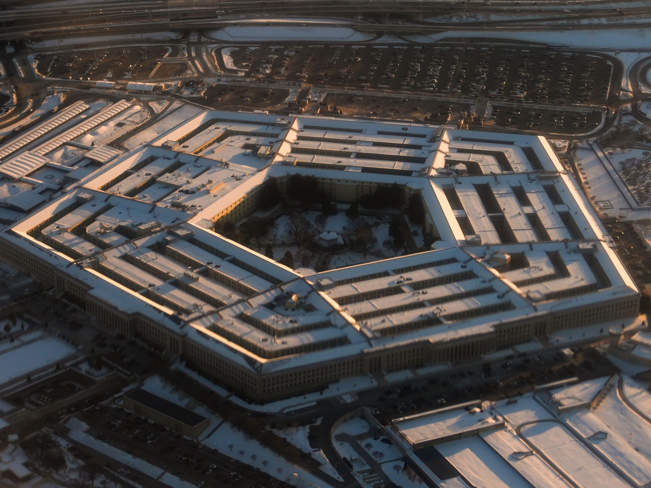caption: The Pentagon is seen from an airplane, Monday, Feb. 2, 2026, in Washington.