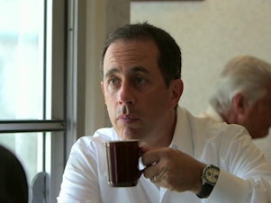 caption: In an episode of <em>Comedians In Cars Getting Coffee</em> called "Larry Eats A Pancake," Jerry Seinfeld has coffee with Larry David.