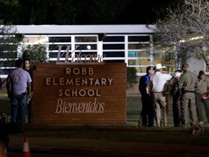 caption: Robb Elementary School is the site of a shooting that killed 19 students and two adults in Uvalde, Texas.