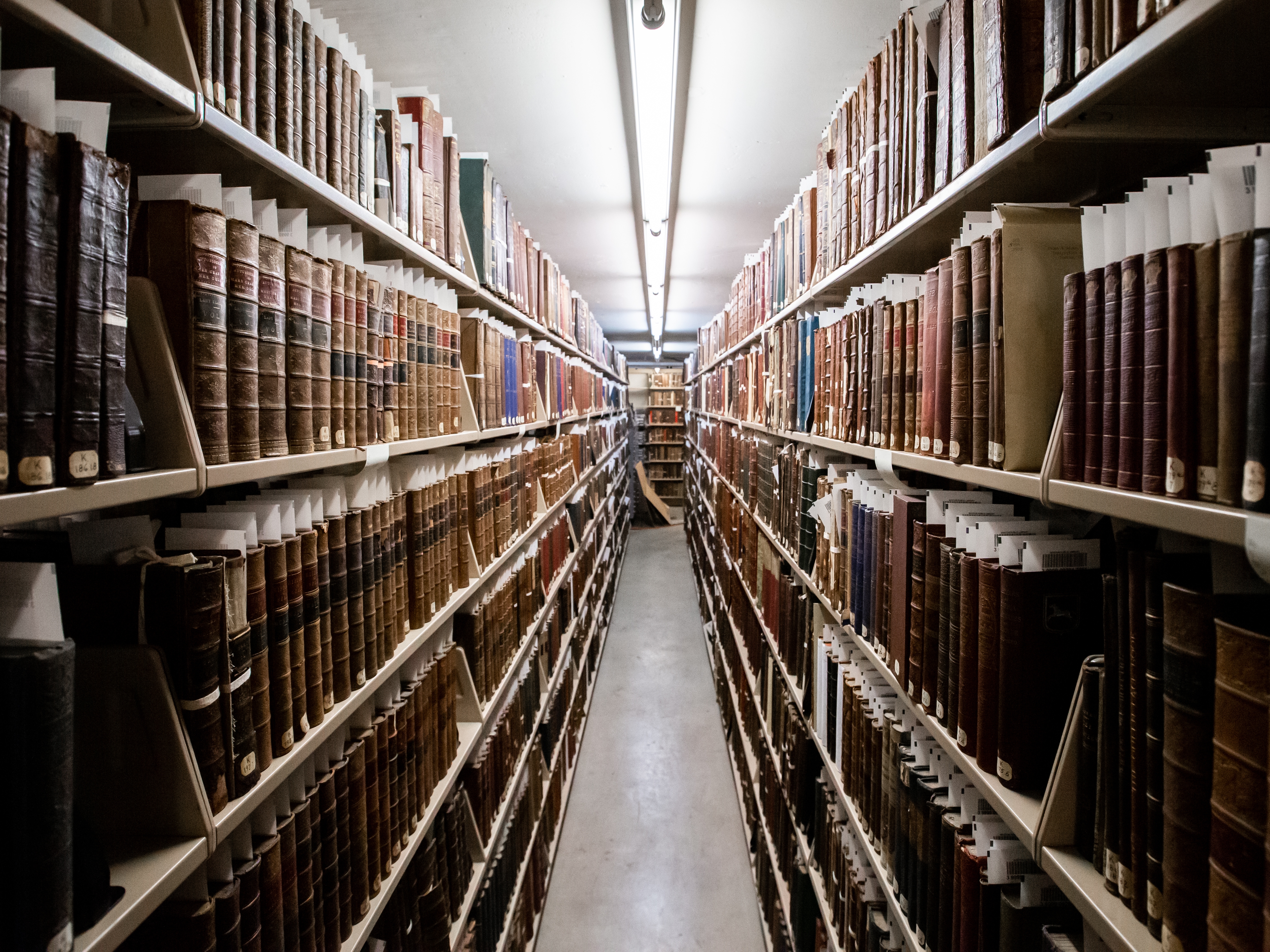 caption: The stacks at Boston Public Library, one of the oldest and largest public library systems in the country.