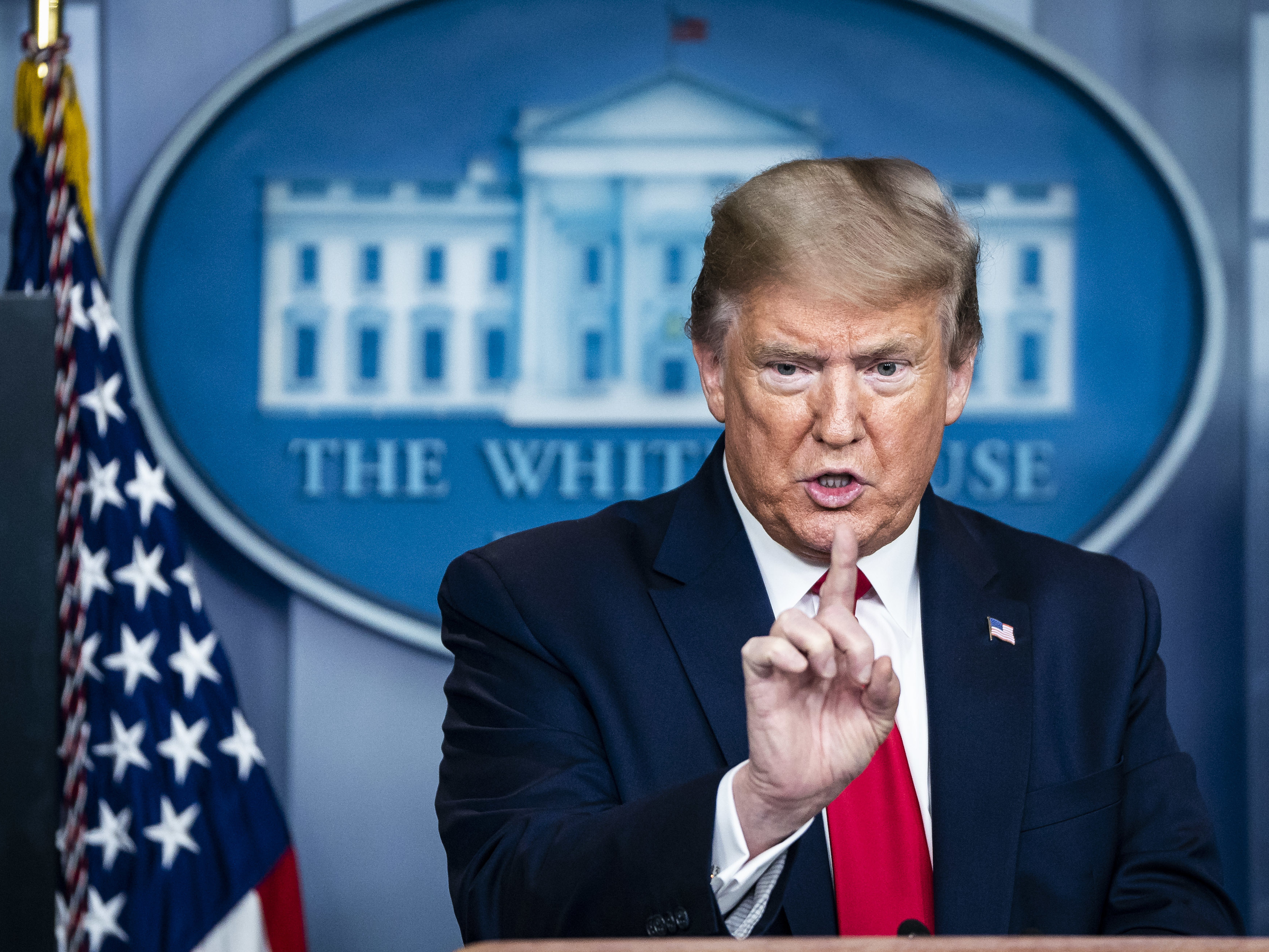 caption: "When somebody's the president of the United States, the authority is total," President Trump said on Monday.