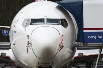 caption: A Boeing 737 Max airliner is shown at the Boeing Factory in Renton, Wash., in November. European aviation regulators gave the all-clear airliner to return to service following a pair of deadly crashes in 2018 and 2019.