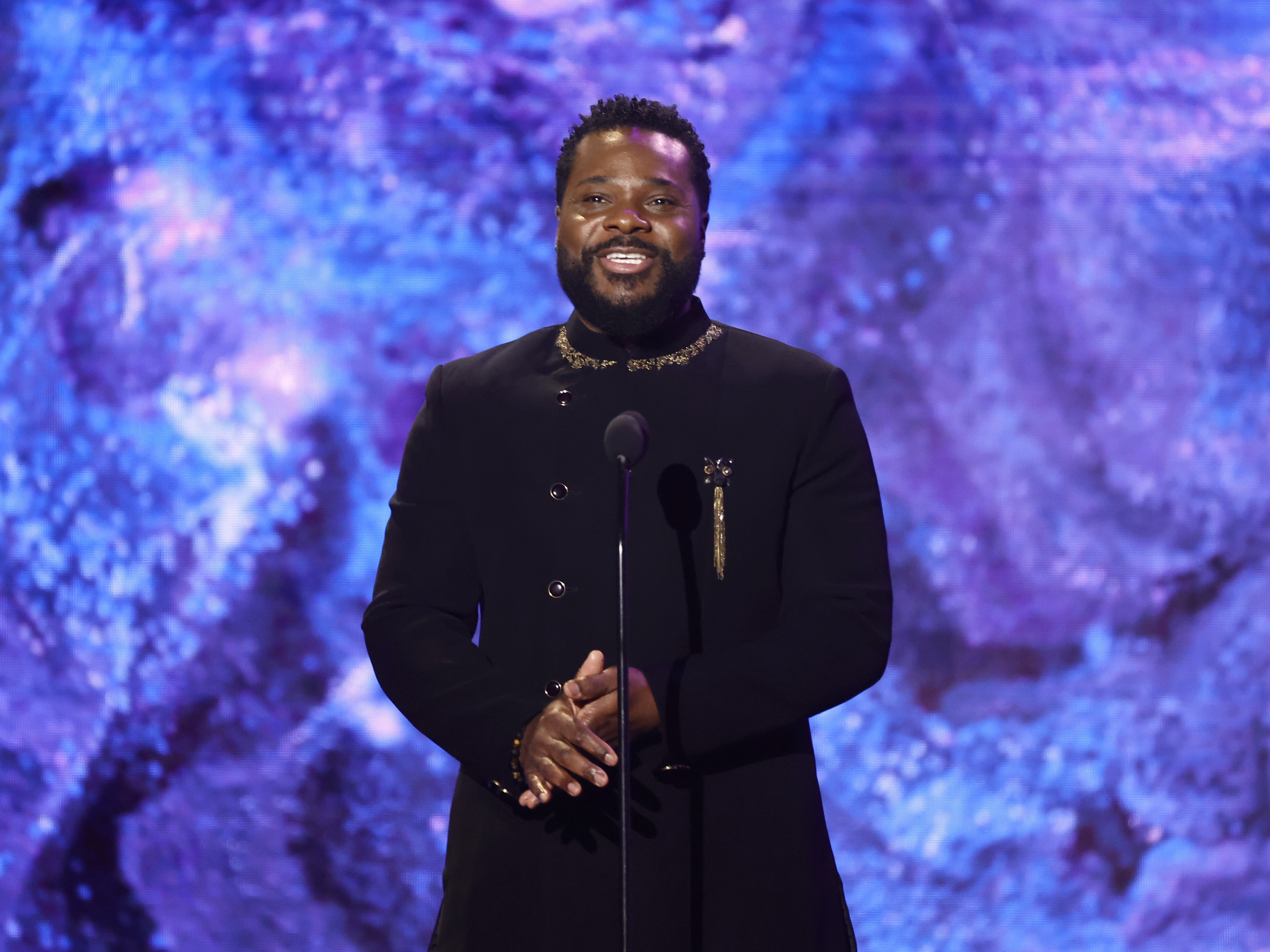 caption: Malcolm-Jamal Warner at the 65th GRAMMY Awards in Los Angeles, California.