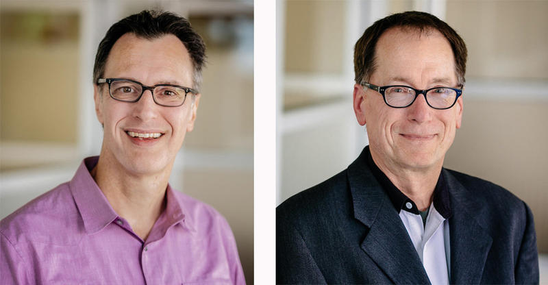 caption: Bill Radke (left) and Ross Reynolds
