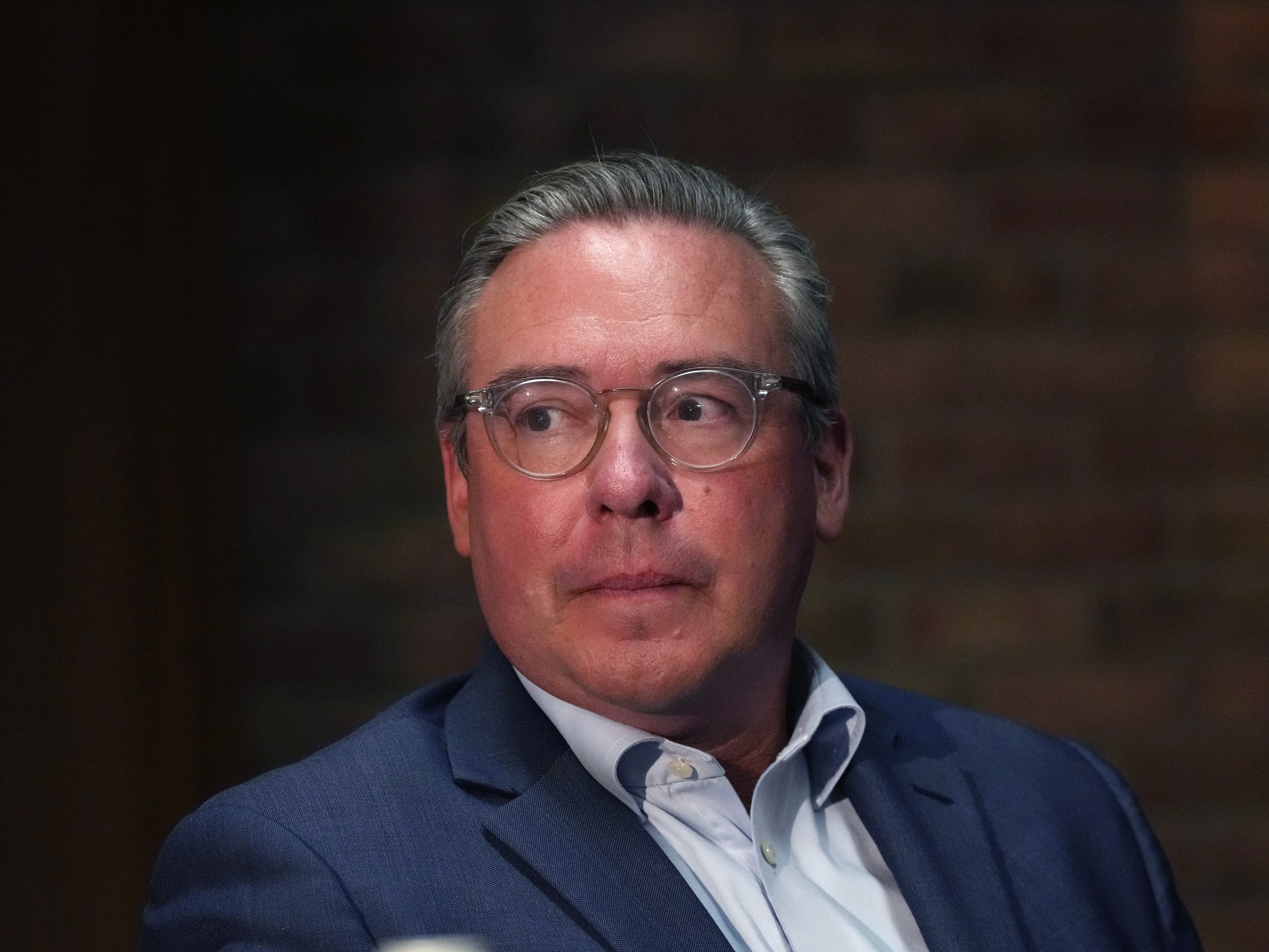 caption: Pennsylvania Secretary of the Commonwealth Al Schmidt, participates in an election forum, Sept. 19, in Ann Arbor, Mich.