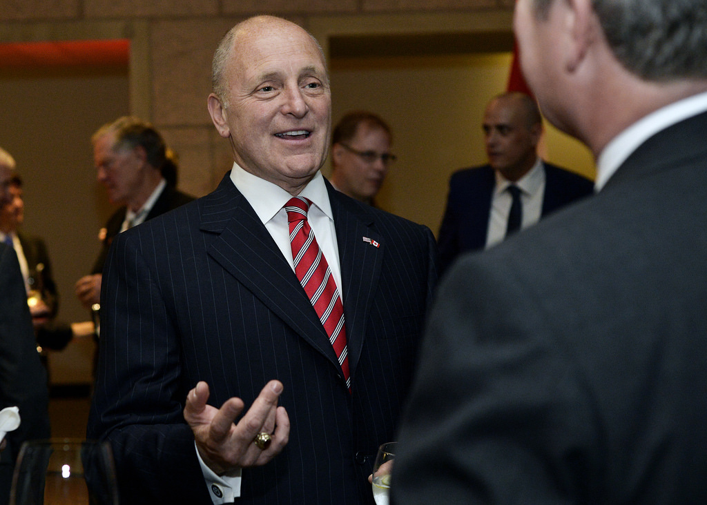 caption: U.S. Ambassador to Canada Bruce Heyman speaks at Canada 2020 on June 2.
