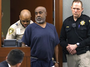 caption: Duane Davis first appeared in court at the Regional Justice Center in Las Vegas on Oct. 4 on charges of murdering Tupac Shakur.