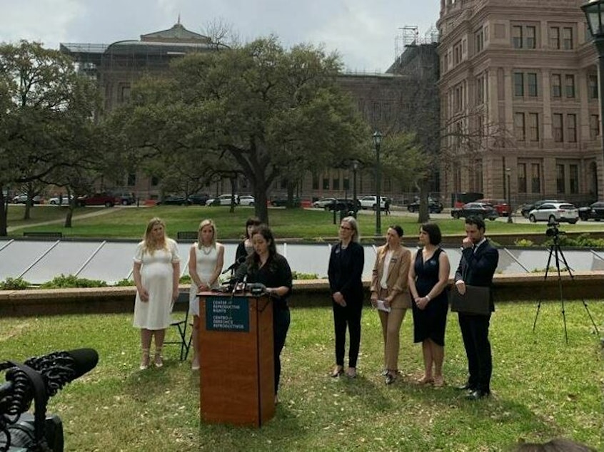 caption: In March 2023, five women and two doctors sued the state of Texas over its abortion bans, saying they were putting patients at risk. Eight additional plaintiffs have joined the lawsuit as of May 22.