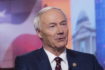 caption: Arkansas Gov. Asa Hutchinson, pictured in 2019, on Monday said the bill banning gender-affirming medical care for transgender youth would set "new standards of legislative interference with physicians and parents as they deal with some of the most complex and sensitive matters involving young people."