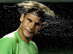 caption: Tennis great Rafael Nadal of Spain might think twice about shaking off his beads of perspiration. It turns out that sweat leads to a surprising health benefit.