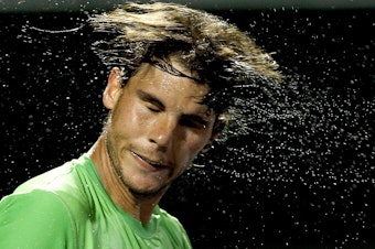 caption: Tennis great Rafael Nadal of Spain might think twice about shaking off his beads of perspiration. It turns out that sweat leads to a surprising health benefit.