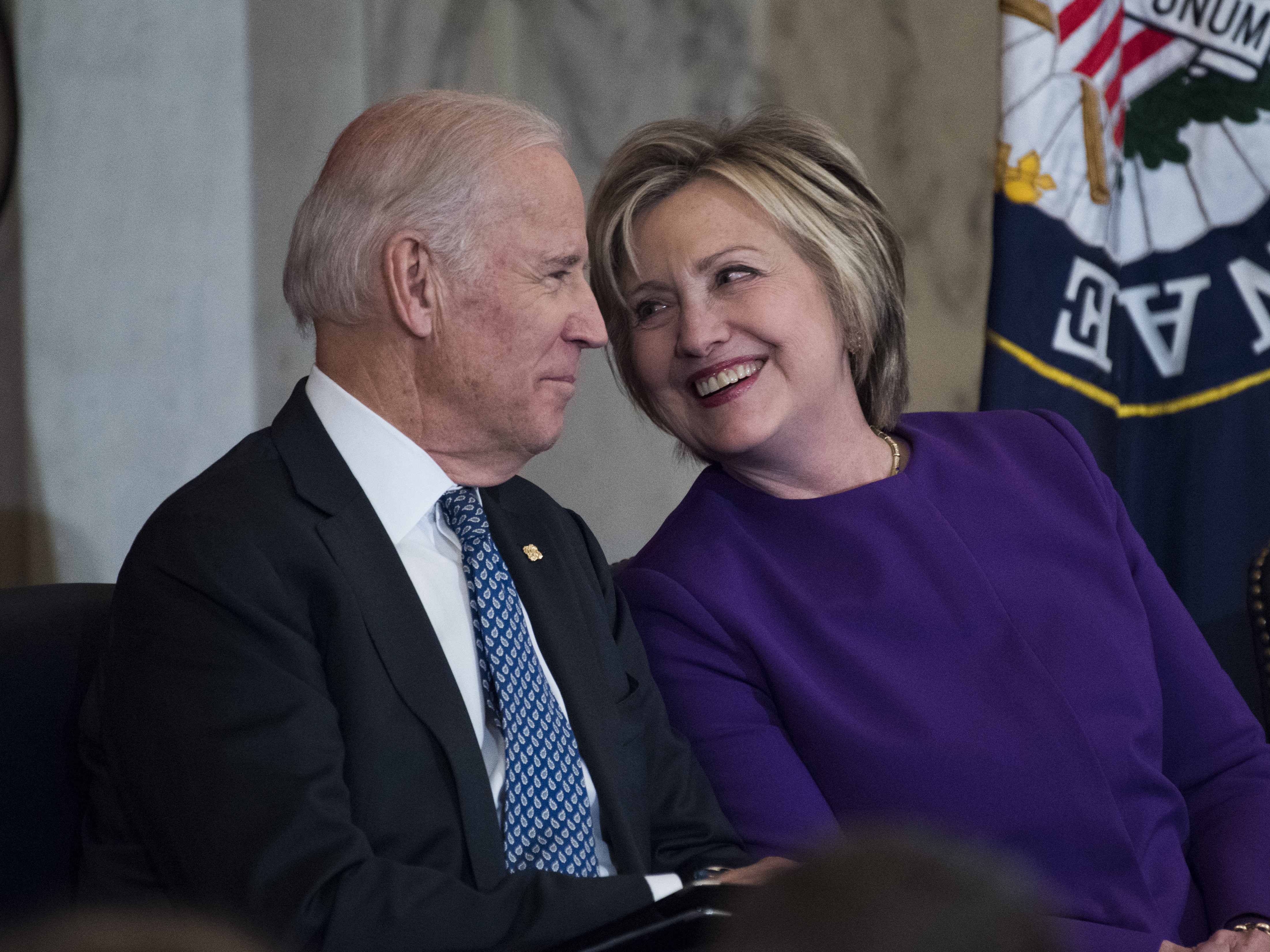 caption: Former Secretary of State Hillary Clinton endorsed former vice president Joe Biden for president on Tuesday during a virtual town hall.