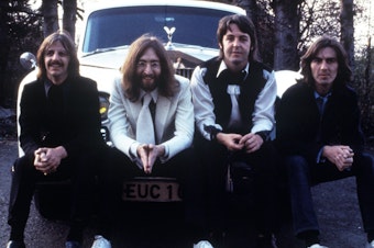caption: The Beatles, pictured here in 1969, just released what's been billed as the band's final song.