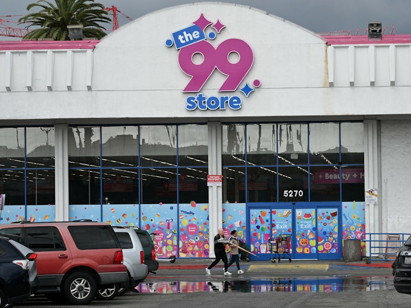 caption: A 99 Cents Only store is seen in Los Angeles, on Friday. A day ago, the City of Commerce discount chain with some 14,000 employees announced that it will close all 371 of its stores in California, Arizona, Nevada and Texas.