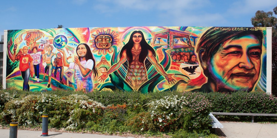 caption: A mural celebrating Chicano history at UC San Diego (2010).