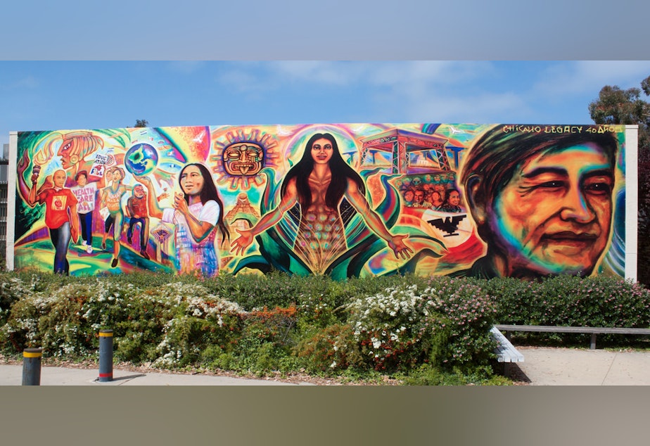 caption: A mural celebrating Chicano history at UC San Diego (2010).