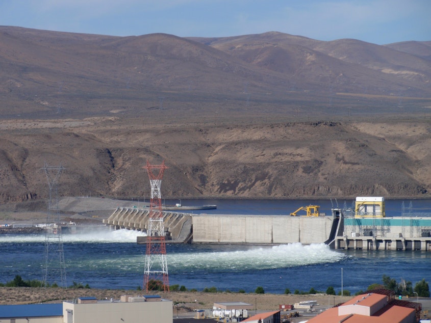caption: Grant PUD operates two dams on the Columbia River, including Wanapum Dam shown here, which provide its customers low cost hydropower.