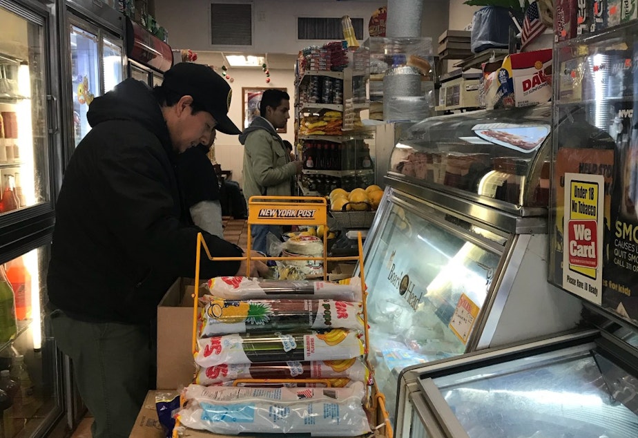 caption: Inside a New York bodega