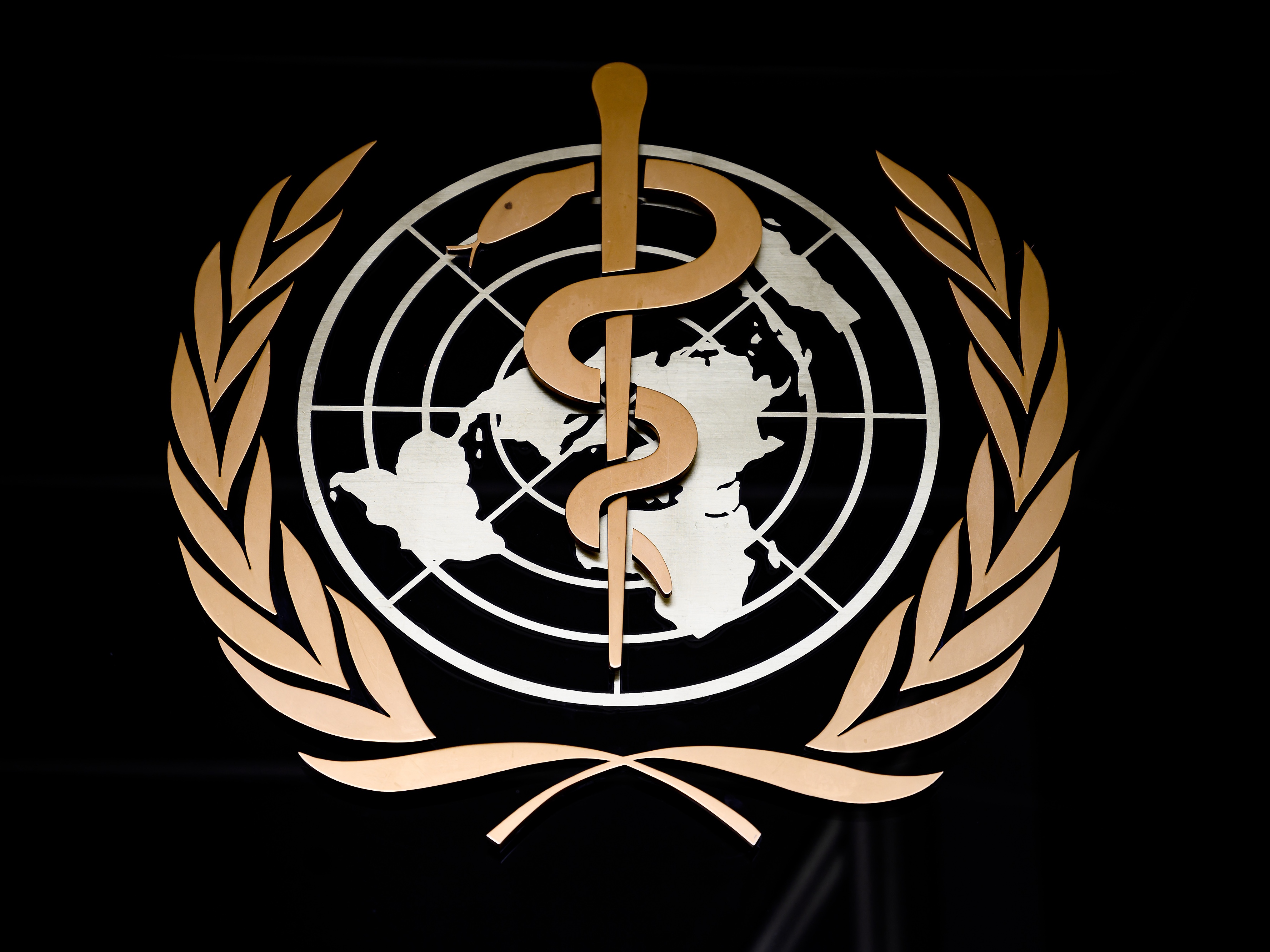 caption: The logo of the World Health Organization at the entrance of its headquarters in Geneva. The U.N. agency is funded by a combination of assessed contributions from its nearly 200 member states as well as voluntary contributions from member states, philathropic foundations and private donors.
