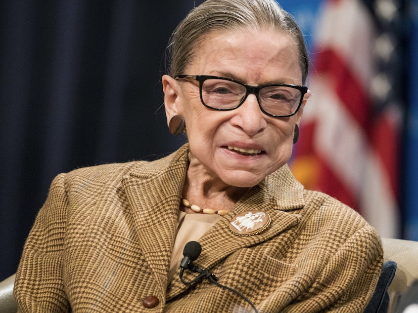 caption: Ruth Bader Ginsburg died on Friday at the age of 87.