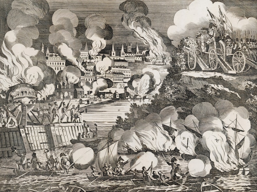 caption: Teachers tell NPR that exploring previous precedents can help students make sense of what happened on Jan. 6. For example: when invading British troops attacked Washington and set fire to the U.S. Capitol in 1814.