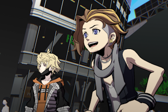 caption: Buddies Rindo and Fret fight for their lives on the streets of a strange alternate Tokyo in <em>NEO: The World Ends With You</em>