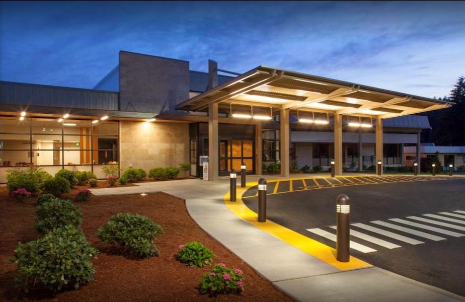 caption: Mason General Hospital in Shelton, Washington, where an adult with developmental disabilities was admitted to the ER, despite not being sick. He had nowhere to go, and ended up living in the hospital for three weeks.
