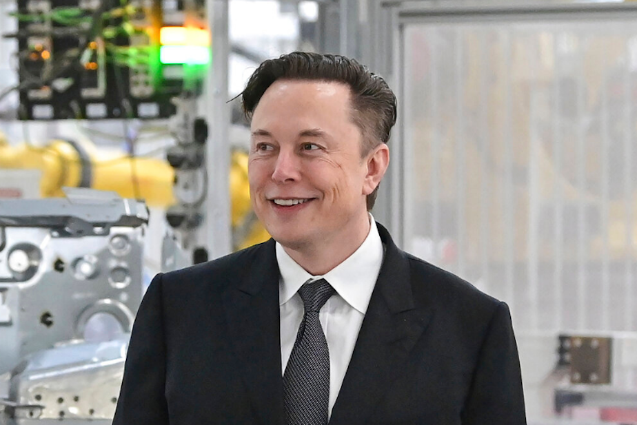 caption: Tesla CEO Elon Musk attends the opening of the Tesla factory Berlin Brandenburg in Gruenheide, Germany, March 22, 2022. 