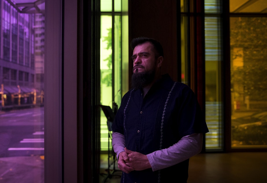 caption: Jose Robles poses for a portrait on Sunday, December 16, 2018, at Gethsemane Lutheran Church in Seattle. Robles has been in sanctuary in the church for the last 6 months.
