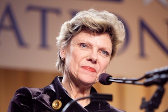 caption: Cokie Roberts appears at the National Press Foundation's 26th annual awards dinner on February 10, 2009 in Washington, DC.