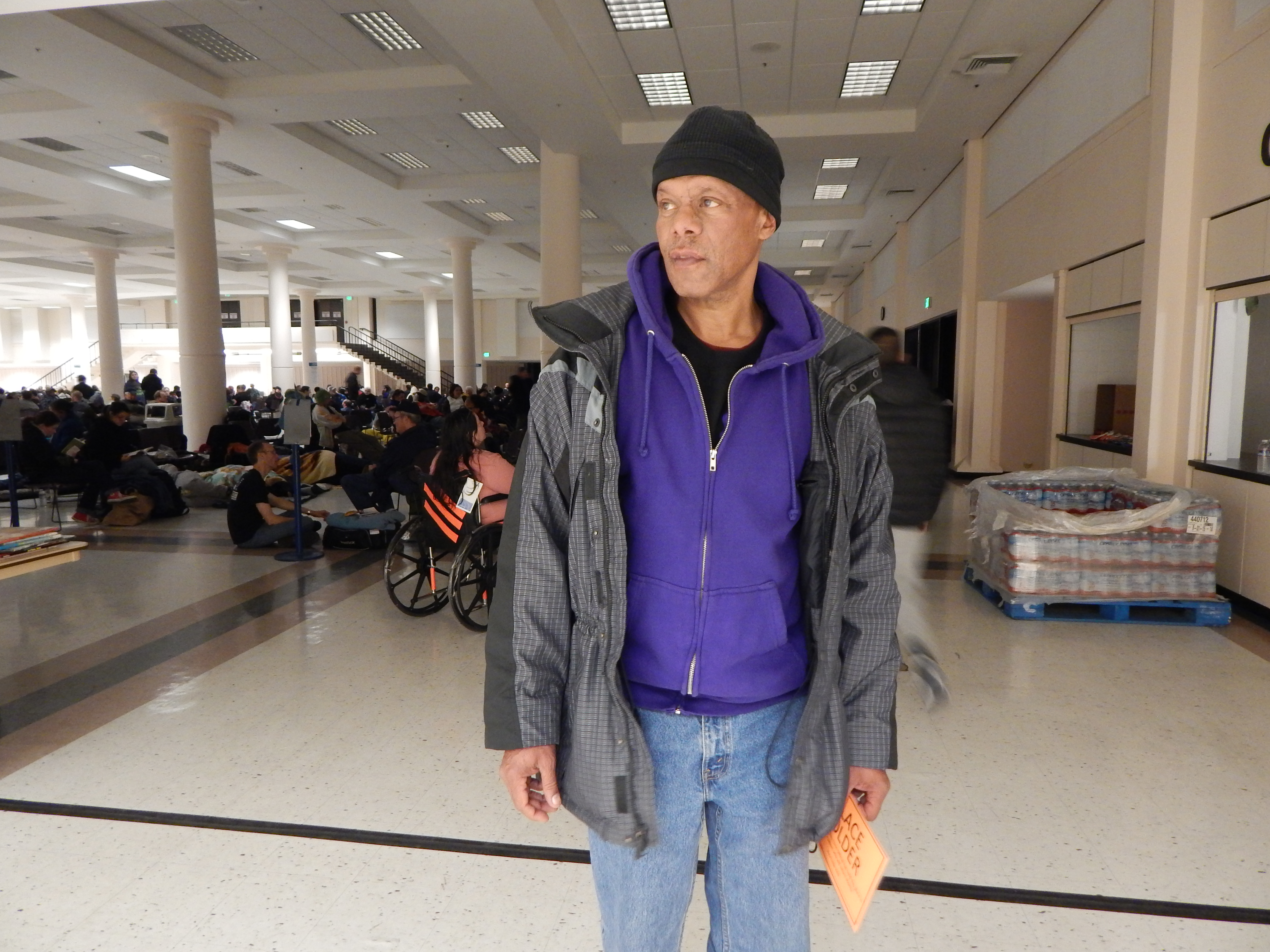 caption: Navy veteran Donald Lollis said he's been sleeping on the streets for six months. 'They give you an honorable discharge and you just do the best you can. And that's how I've been living.'