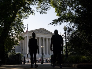 caption: The Supreme Court in Washington, D.C., on Tuesday, June 27 as the term heads into what's expected to be the final week.