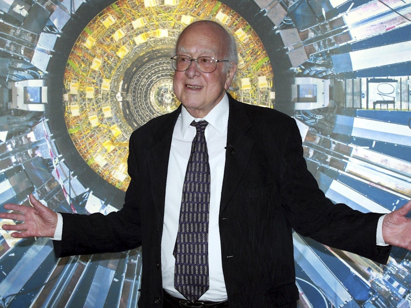 caption: The University of Edinburgh says Nobel prize-winning physicist Peter Higgs, who proposed the existence of the Higgs boson particle, has died at 94.