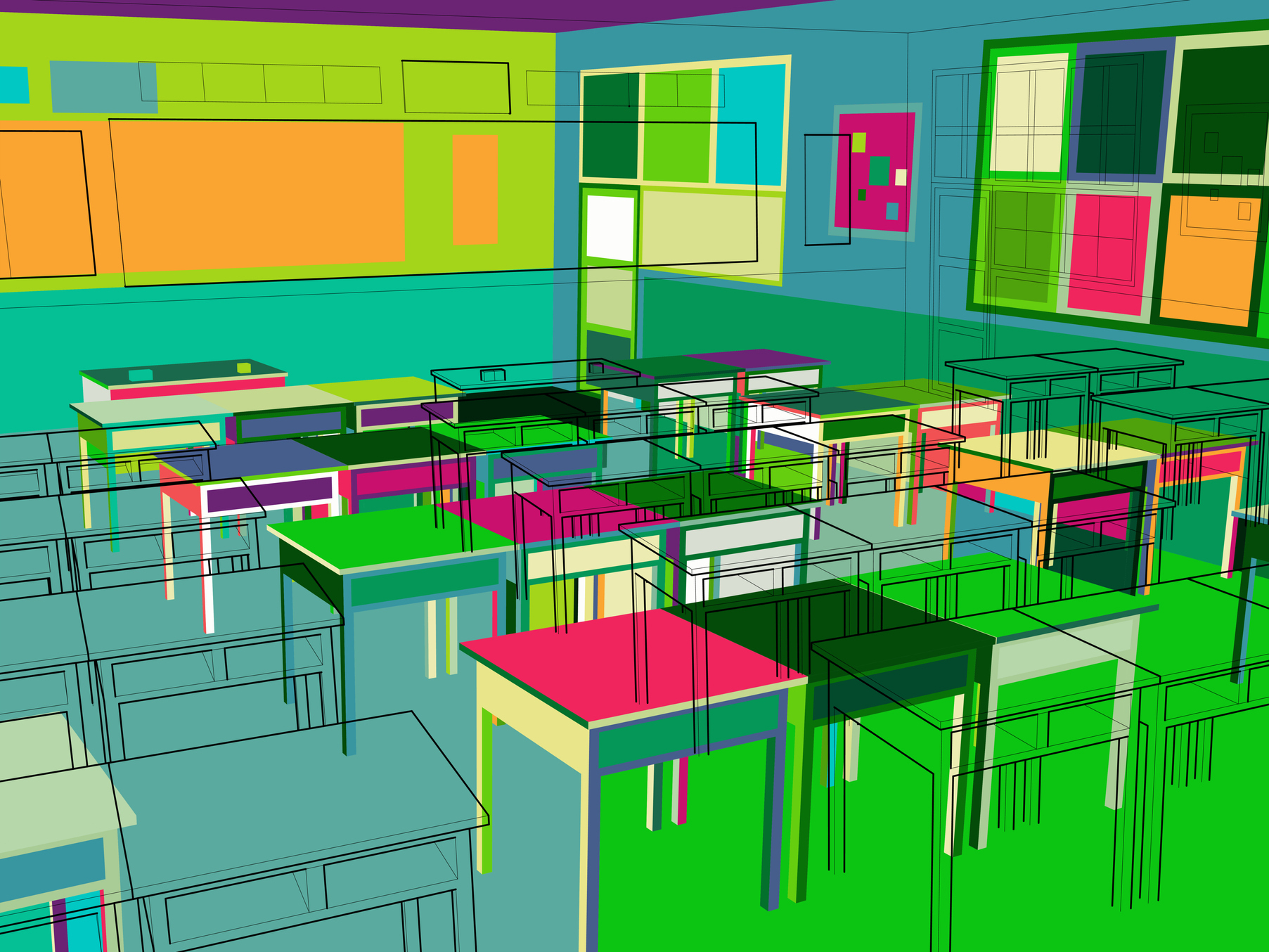 colorful classroom pattern