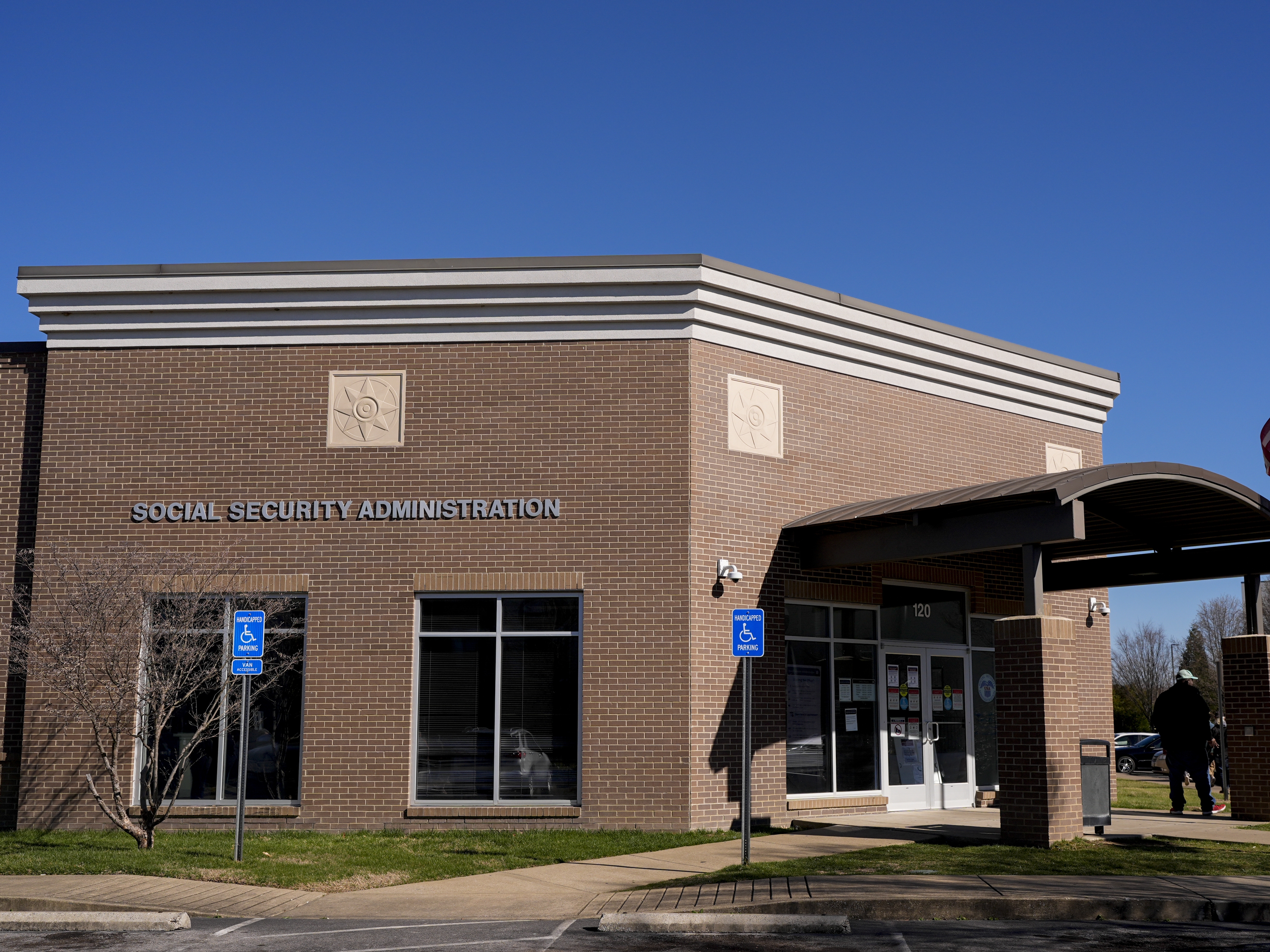 caption: A Social Security Administration office is seen on March 6 in Nashville, Tenn.