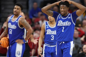 caption: Much like your bracket, the trendy upset pick Drake did not beat the odds.